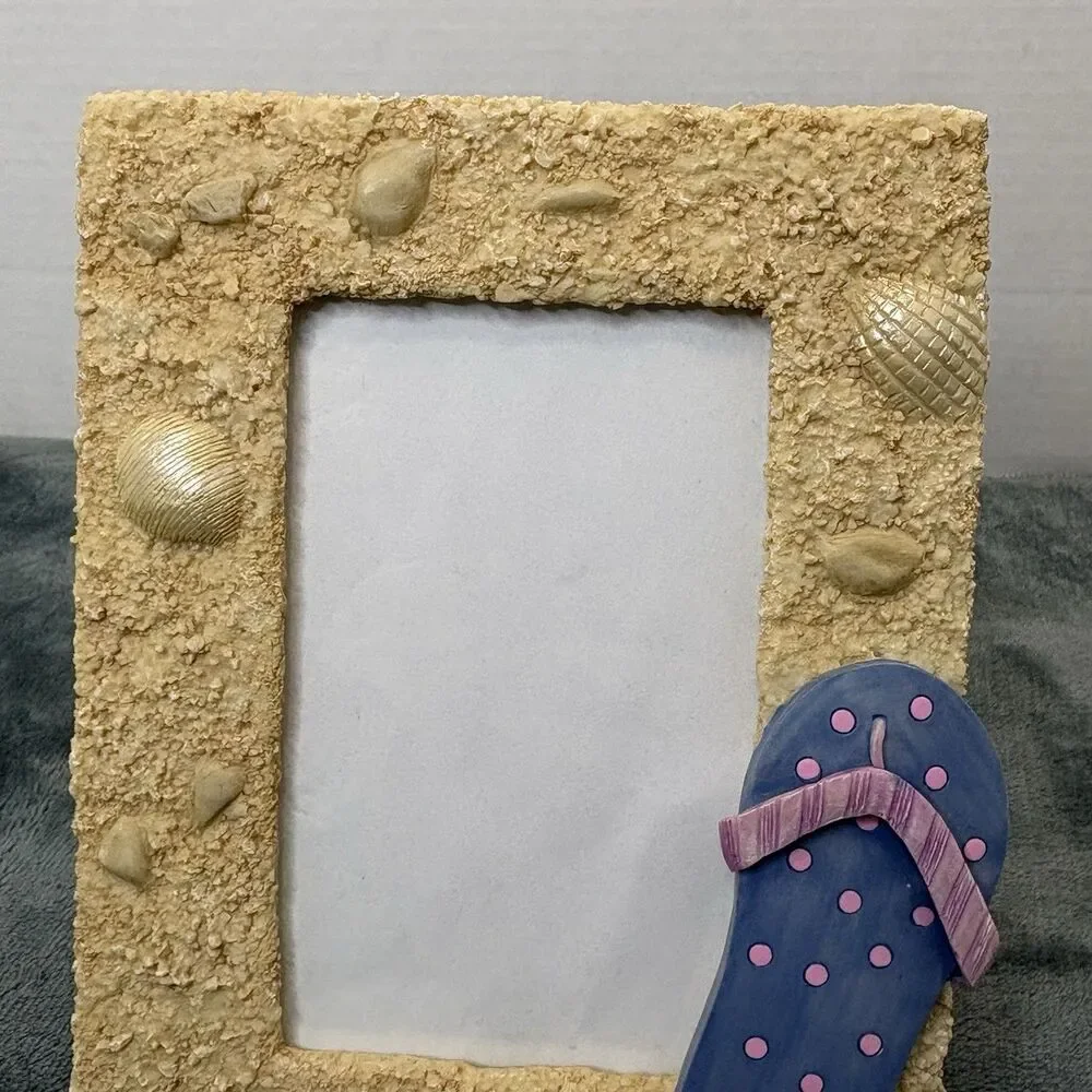 Decorative Flip Flop Ceramic Picture Frame Beach 4x6